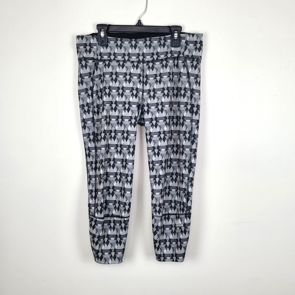 Adidas Womens Medium Supernova 3/4 Leggings Geometric Print Activewear AJ4065